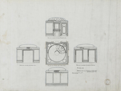 Bryan Lathrop House, Chicago, Illinois, Parlor Plan and Elevations