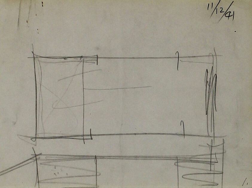 A Week–End Lodge in Wooded Terrain, Sketch