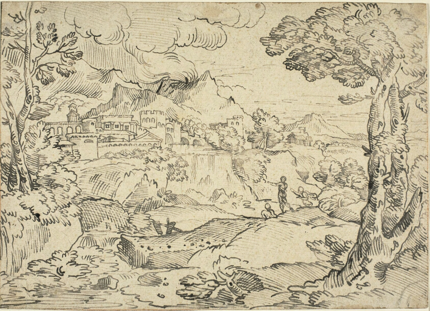 Italian Landscape with Three Figures