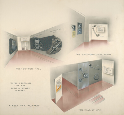 Proposed Entrance, the Sheldon Claire Corporation, Chicago, Illinois, Interior Perspective
