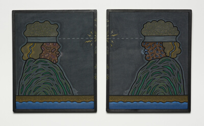 Untitled (Blindfolded Figure Facing Left and Blindfolded Figure Facing Right)