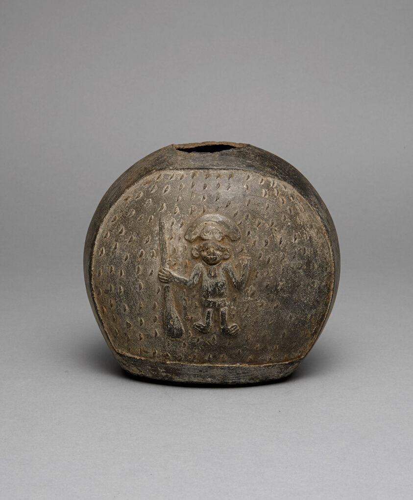 Fragment of a Blackware Vessel with a Relief Depicting a Warrior