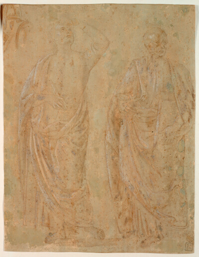 Two Standing Draped Male Figures