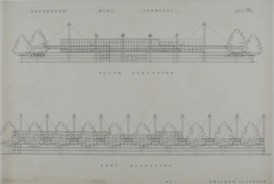 Greyhound Chicago Bus Terminal, Chicago, Illinois, Elevations