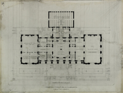 Seattle Public Library, Seattle, Washington, First Story Plan