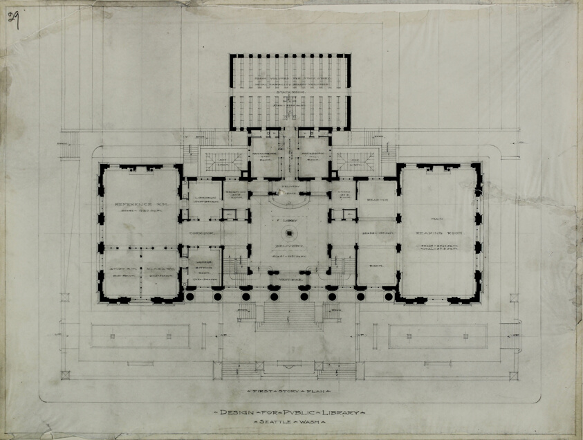 Seattle Public Library, Seattle, Washington, First Story Plan