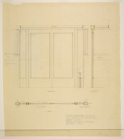 Smith Bank Building, Dwight, Illinois, Screen Doors and Frame Details