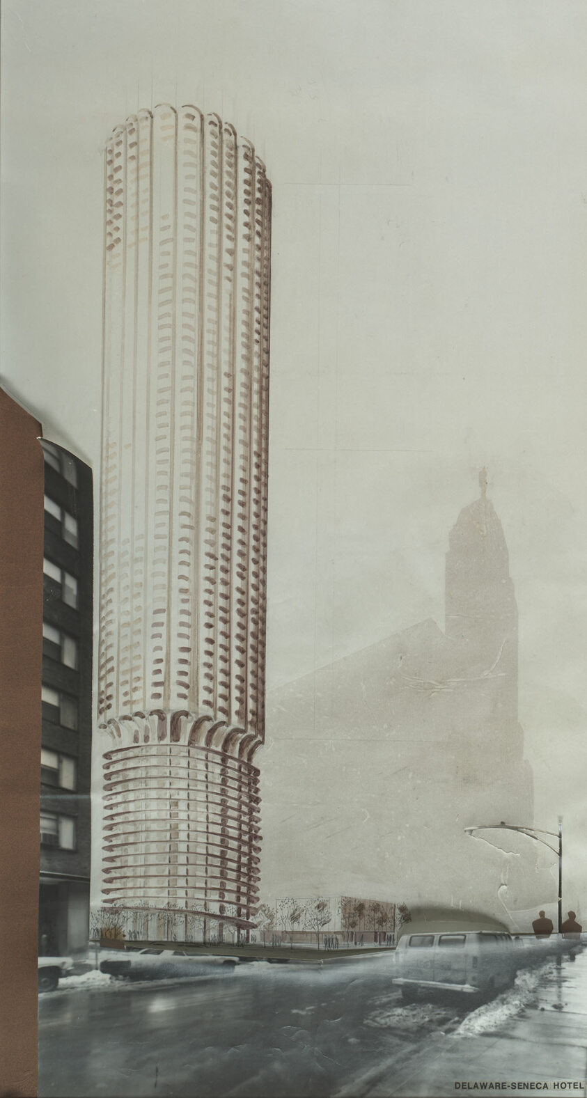 Delaware Seneca Hotel, Chicago, Illinois, Collage Perspective
