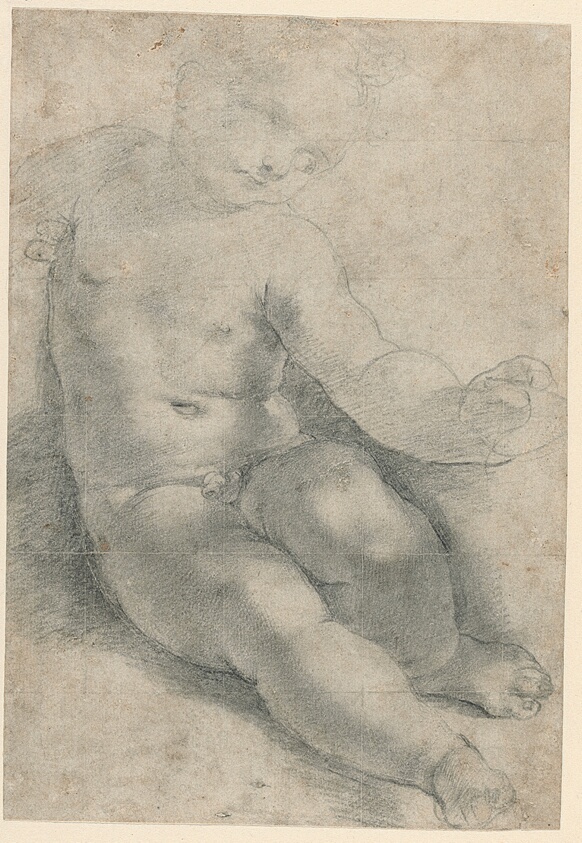 Study for the Christ Child in the Madonna of S. Simone (recto); Study of a Landscape (verso)