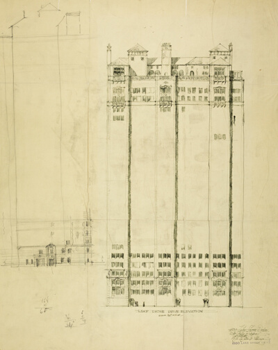 1500 Lake Shore Drive Apartment Building, Chicago, Illinois, Elevation