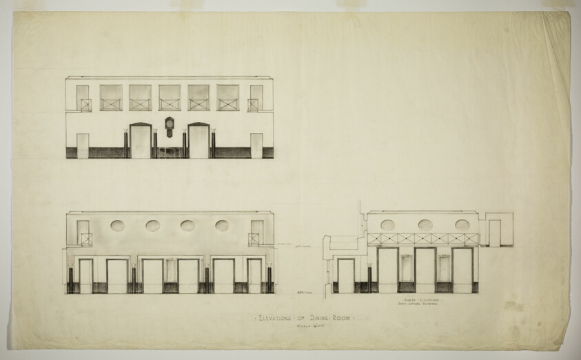 The Attic Club, Chicago, Illinois, Dining Room Elevations