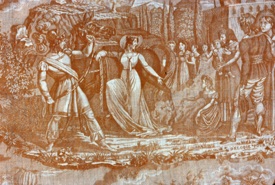 Le Solitaire au Pont du Torrent (The Hermit at the Bridge over the Torrent) (Furnishing Fabric)