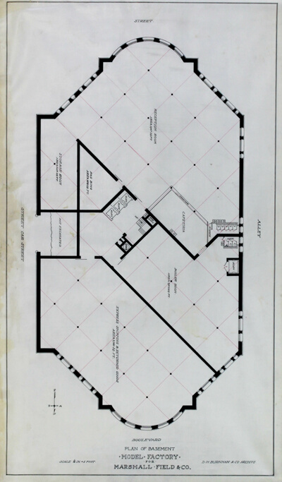 Marshall Field & Company Model Factory, Chicago, Illinois, Basement Plan