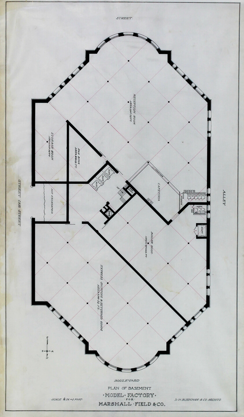 Marshall Field & Company Model Factory, Chicago, Illinois, Basement Plan