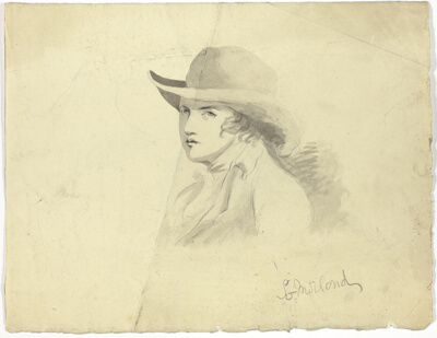 Bust of Youth Wearing Hat (recto); Angel Head (verso)