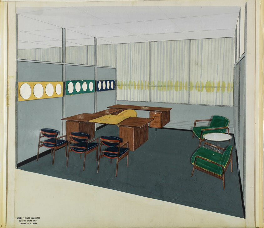 Rolfs Company Office Design, West Bend, Wisconsin, Presentation Drawing