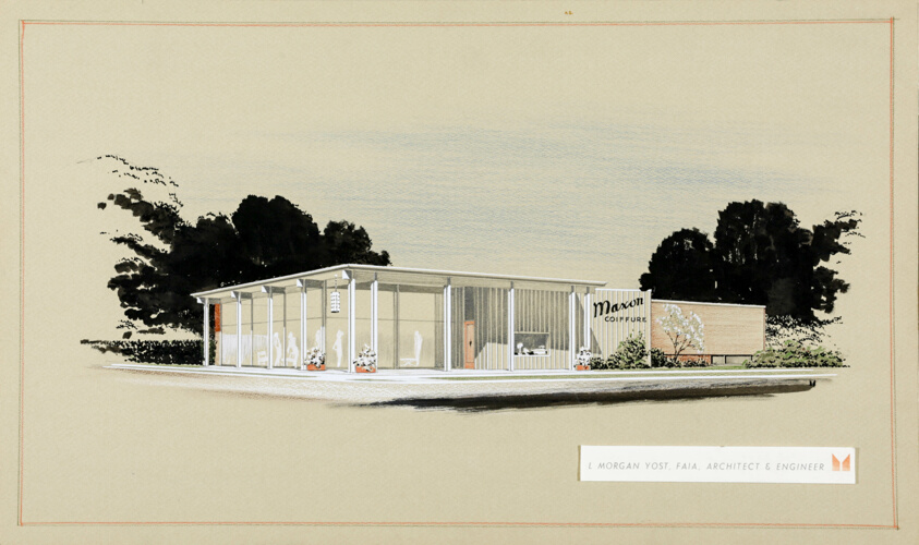 Maxon Coiffure, Kenilworth, Illinois, Presentation Drawing