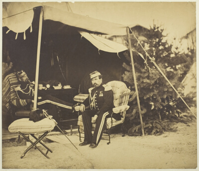 Officers Seated at a Tent, Camp de Châlons