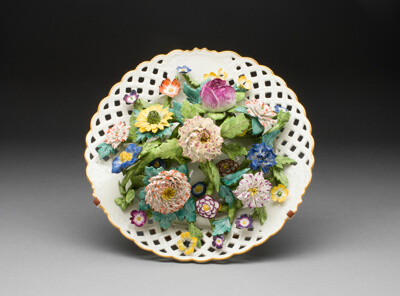 Plate with Applied Flowers