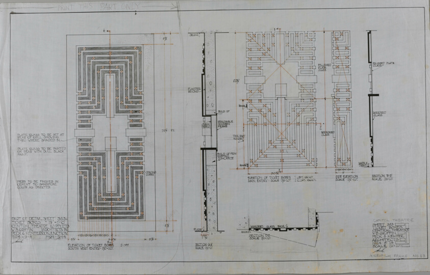Capitol Theatre and Office Building, Melbourne, Australia, Elevations and Sections