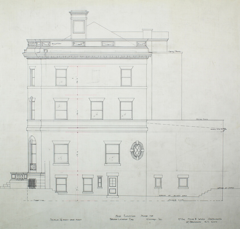 Bryan Lathrop House, Chicago, Illinois, Side Elevation