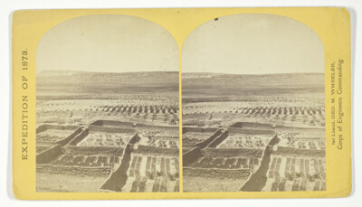 Gardens surrounding the Indian Pueblo of Zuni, in which are raised a variety of vegetables, such as peppers, onions, garlic &c, No. 18 from the series "Geographical Explorations and Surveys West of the 100th Meridian"