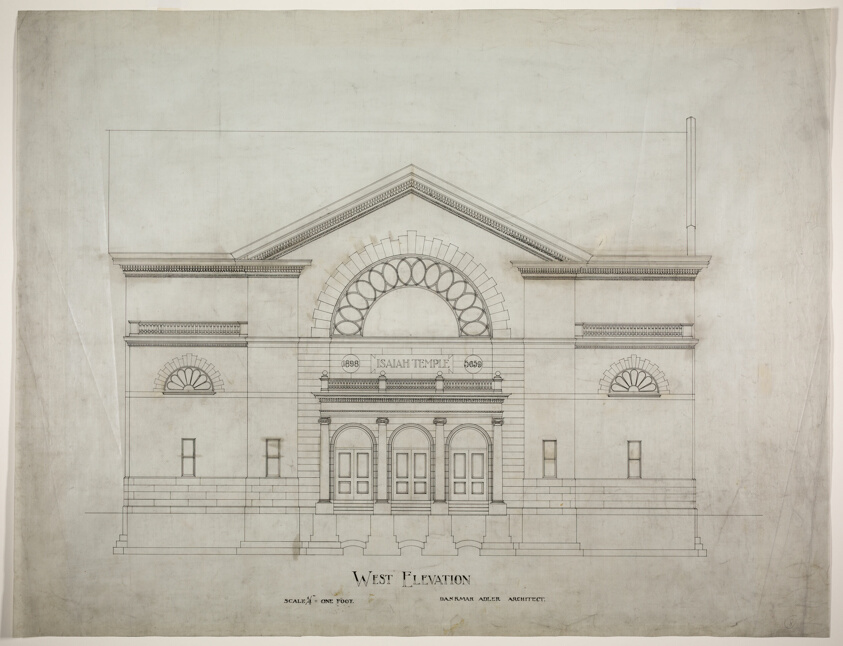 Isaiah Temple, Chicago, Illinois, Alternate West Elevation