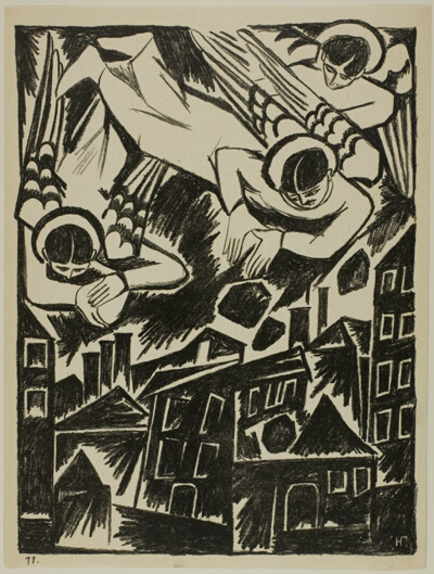 The City Destroyed/Angels Dropping Stones over a City, from War: Mystical Images of War