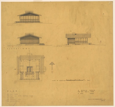 Mr. and Mrs. Louis C. Upton Beach House, St. Joseph, Michigan, Elevations