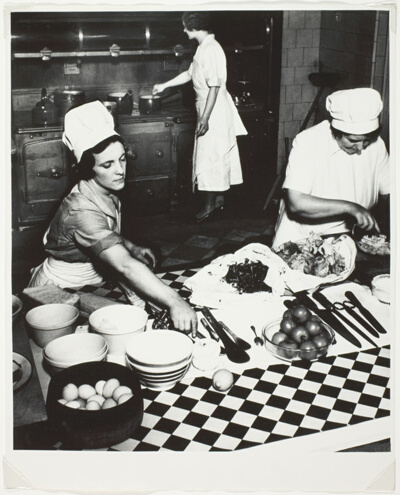 Cook and Kitchenmaids Preparing Dinner