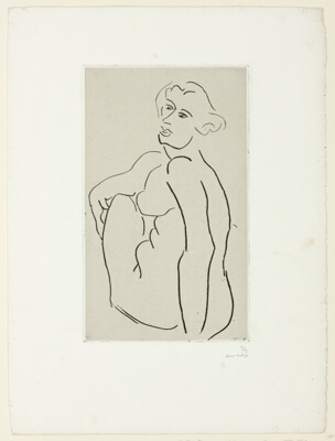 Seated Nude Woman, Three-Quarter View