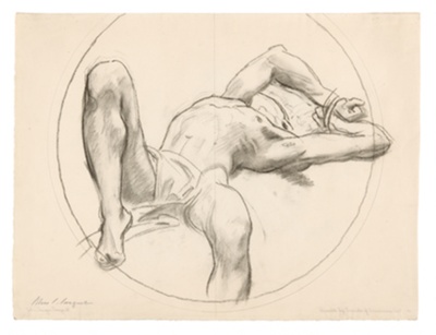 Bound Man (recto); Sketch of Bound Man (verso)