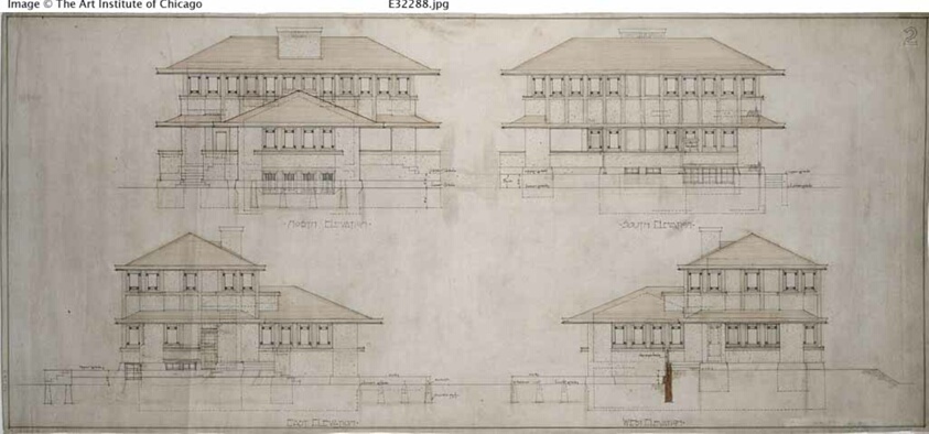 Fritz W. Itte House, Rogers Park, Elevations