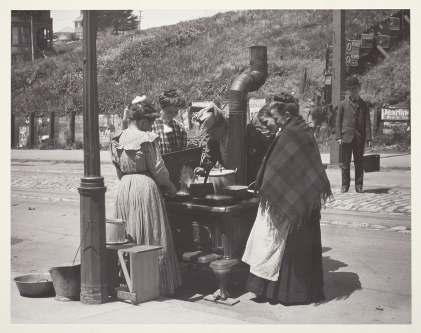 Cooking on the street, San Francisco Earthquake and Fire