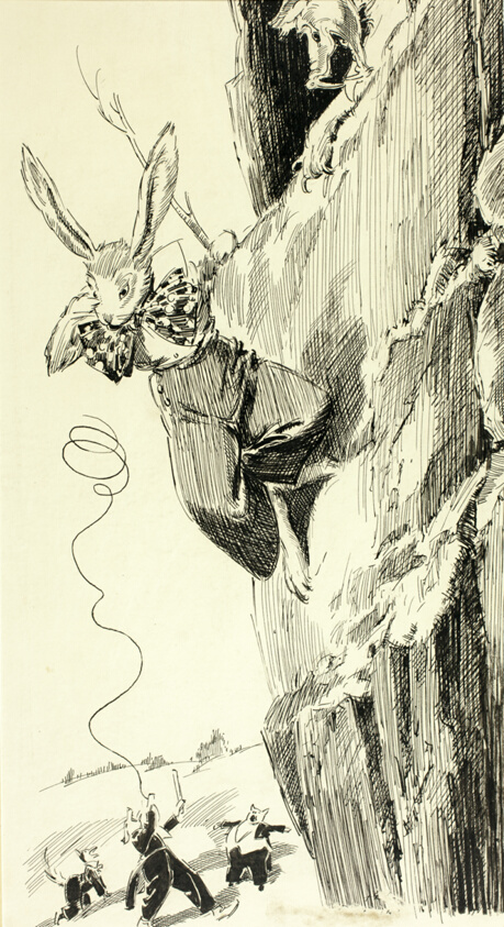 Hanging on the Rim of the Rock, from Peter Rabbit