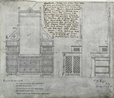 E.W. Blatchford House, Chicago, Illinois, Dressing Table Elevations