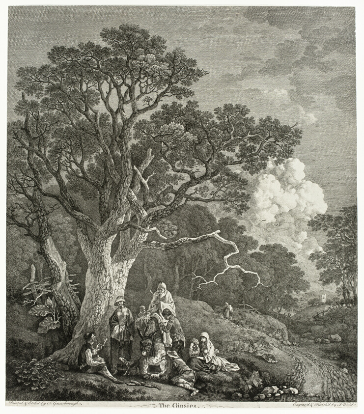 Wooded Landscape with Gypsies Gathered Round a Fire
