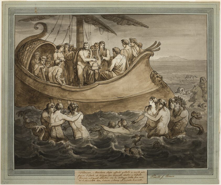 Telemachus and Mentor in a Galley after Fleeing the Island of Calypso, from The Adventures of Telemachus, Book 8