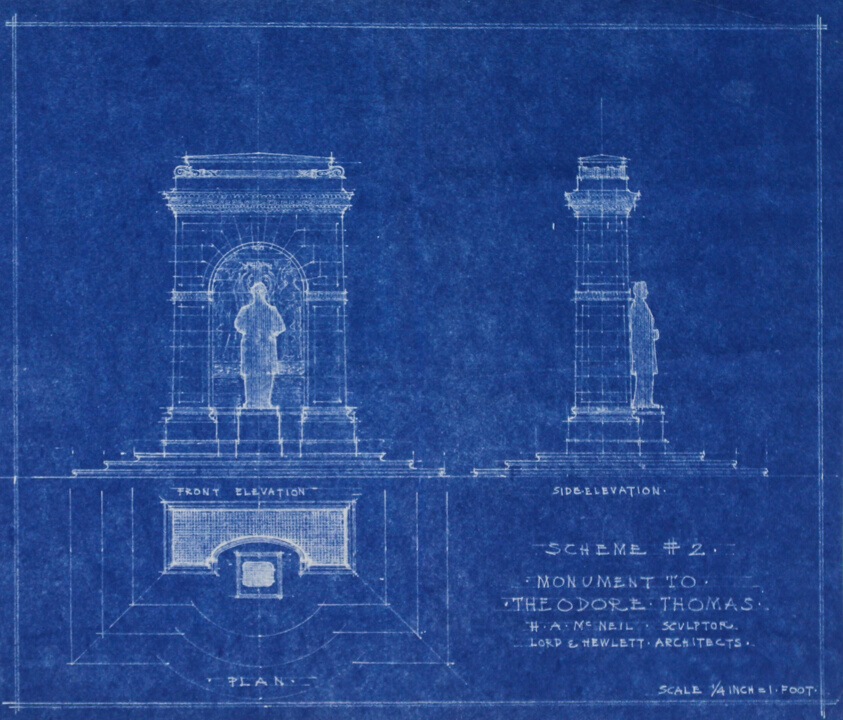 Theodore Thomas Monument, Grant Park, Chicago, Plan and Elevations
