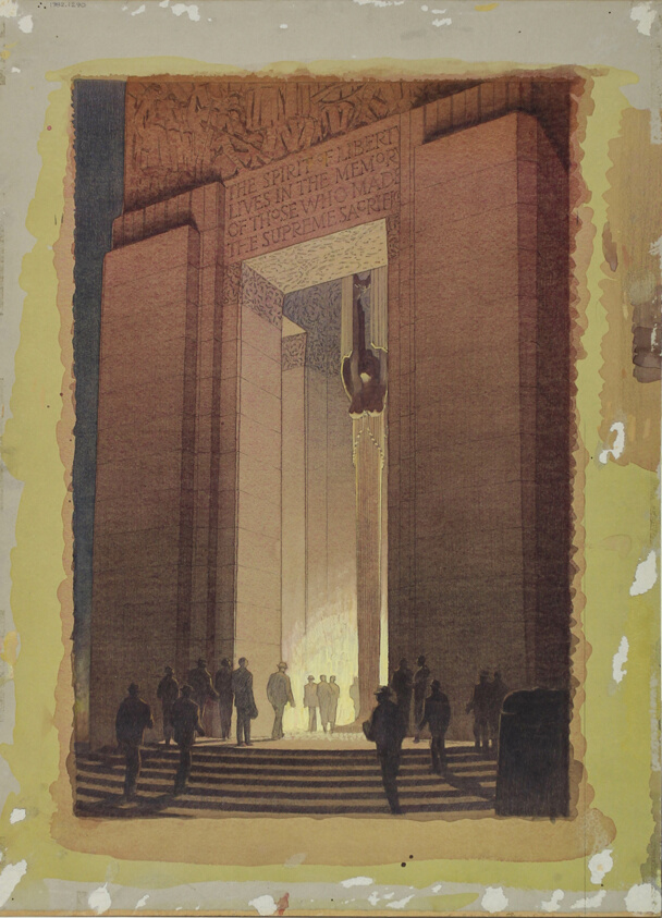 Proposed War Memorial, Providence, Rhode Island, Presentation Drawing