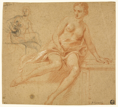 Two Sketches of Seated Female Nude