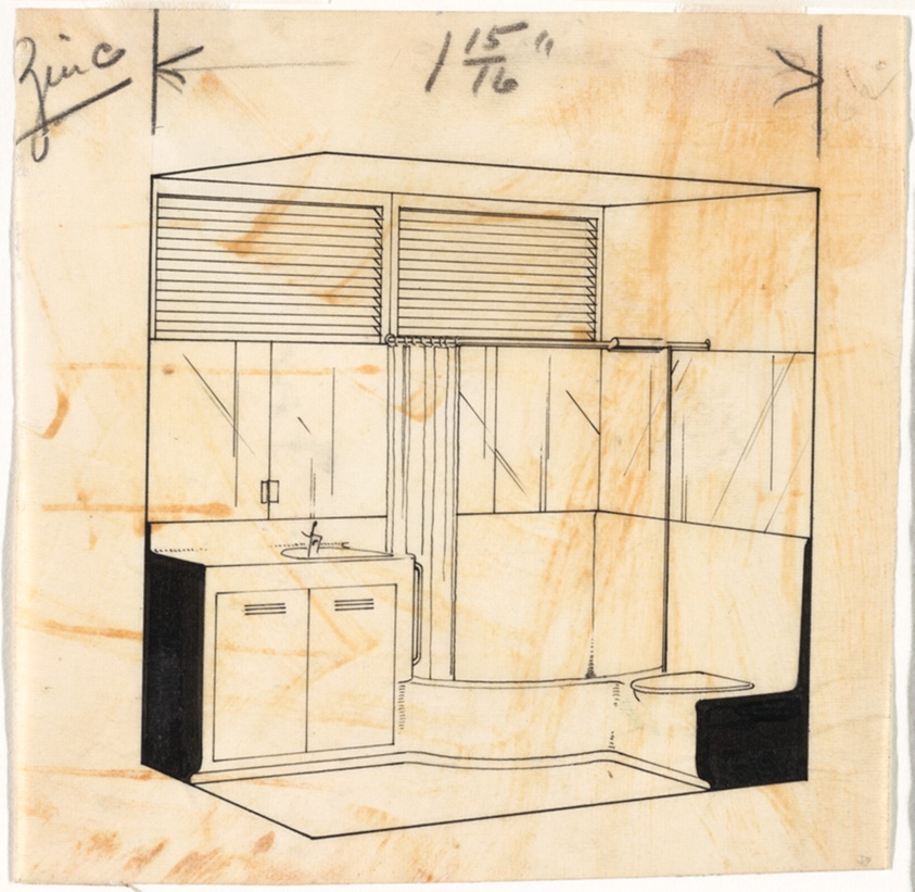 Prefab Bathroom Unit, House Studies, Interior Perspective