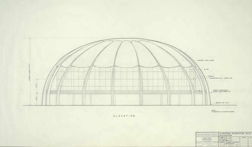 Flagler Marine Center Central Recreation Building, West Palm Beach, Florida, Elevation