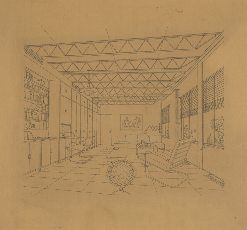 Charles W. Eliason Jr. House, Chicago, Illinois, Interior Perspective