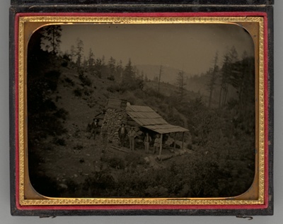 Untitled (Miners and Log Cabin)