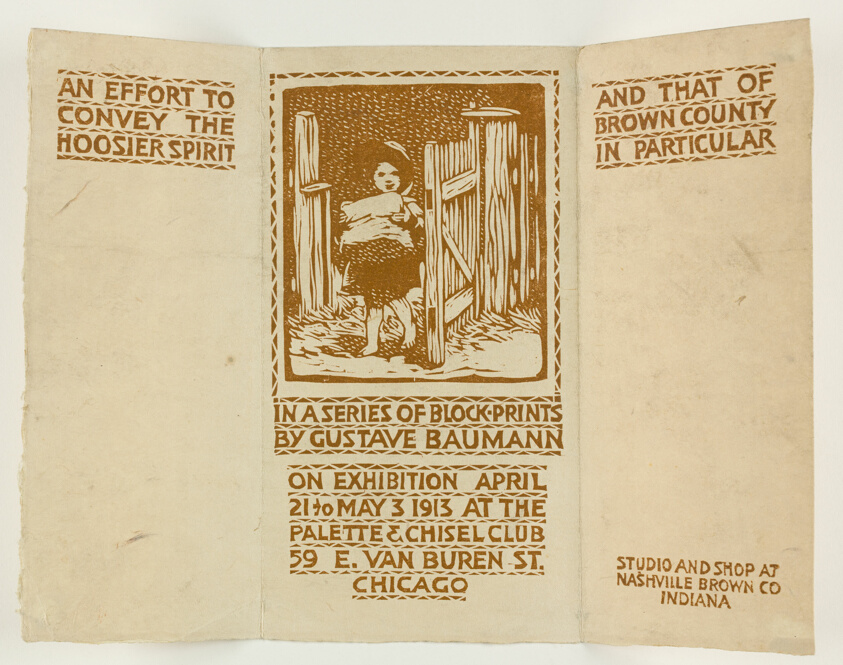 Announcement for an exhibition:"An Effort to Convey the Hoosier Spirit"
