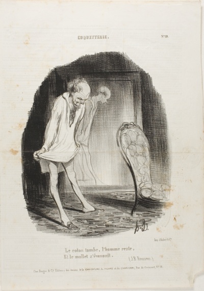 The Gown Falls, Man Remains, and the Legs are Shaking. (J.B. Rousseau), plate 10 from Coquetterie