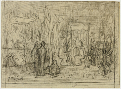 Compositional study for The Sacred Grove, Beloved of the Arts and the Muses
