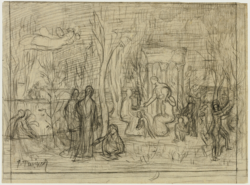 Compositional study for The Sacred Grove, Beloved of the Arts and the Muses