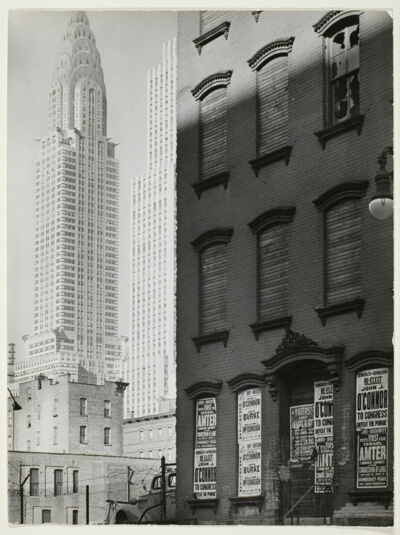 Contrasting No. 331 East 39th Street with Chrysler Building and Daily News Building, Manhattan